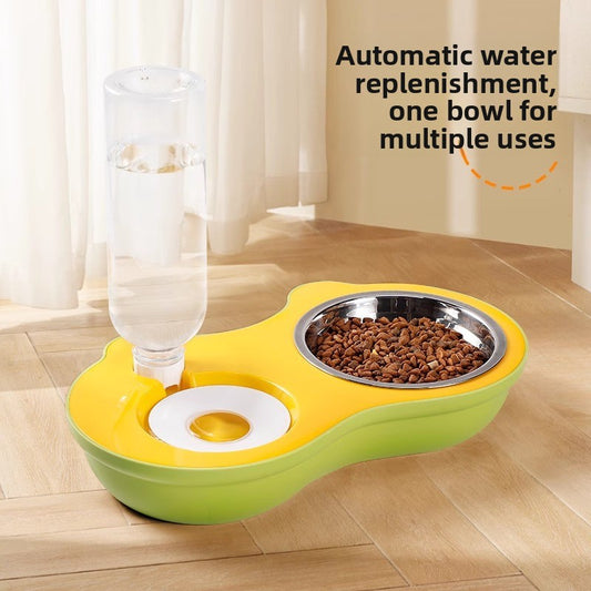 Automatic Drinking Stainless Steel Pet Bowl Double Set for Cats and Dogs