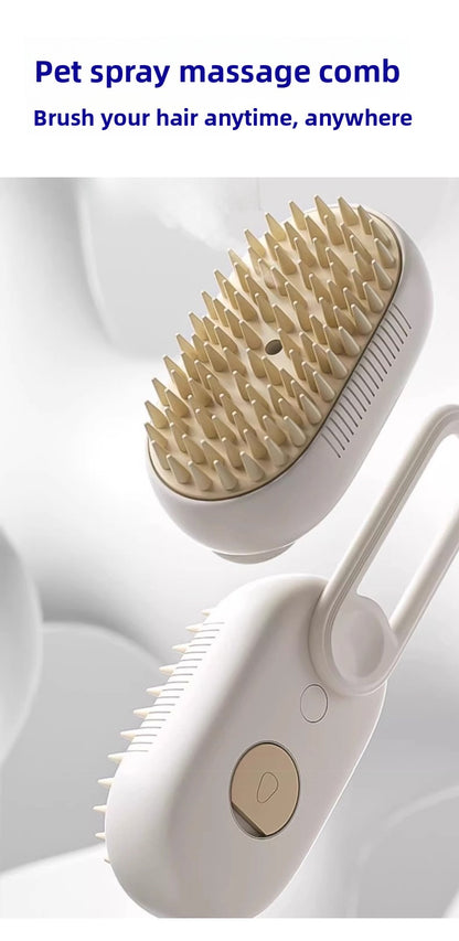 Professional Pet Grooming Spray Massage Comb for Cats and Dogs Bath Free Cleaning Tool with Steam Function to Remove Loose Hair and Undercoat