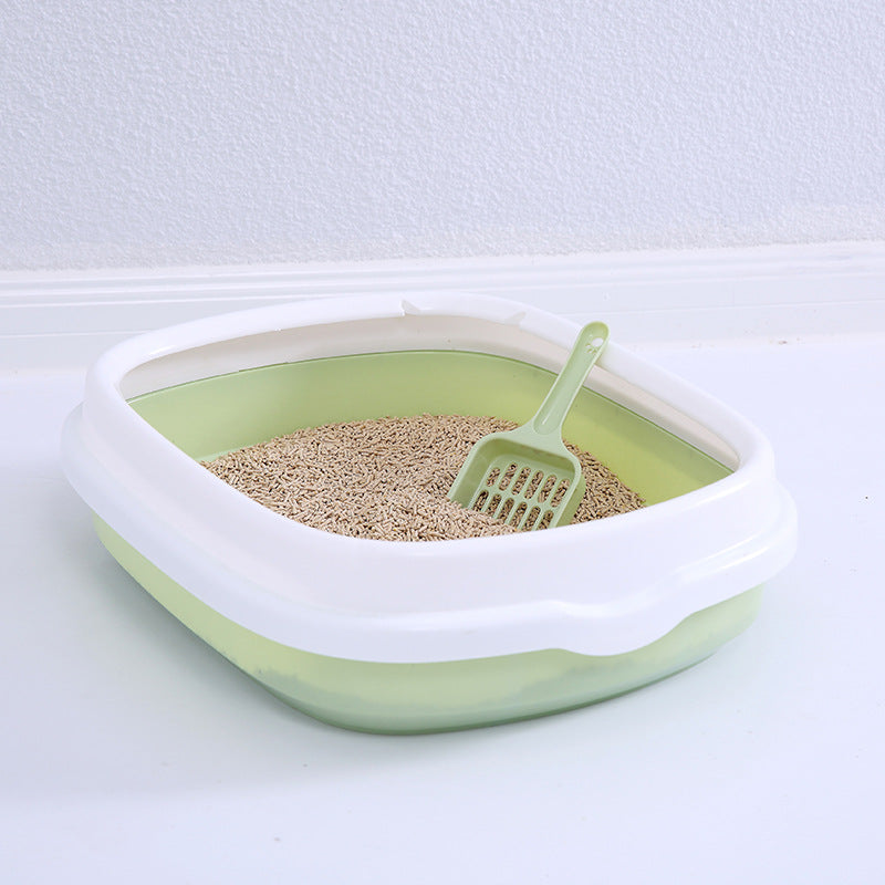 Pet Supplies Semi-Enclosed Cat Litter Box Durable Cat Litter Box with Cat Litter Scoop Cat Toilet