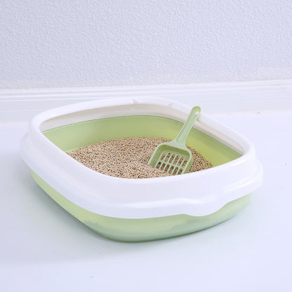 Pet Supplies Semi-Enclosed Cat Litter Box Durable Cat Litter Box with Cat Litter Scoop Cat Toilet