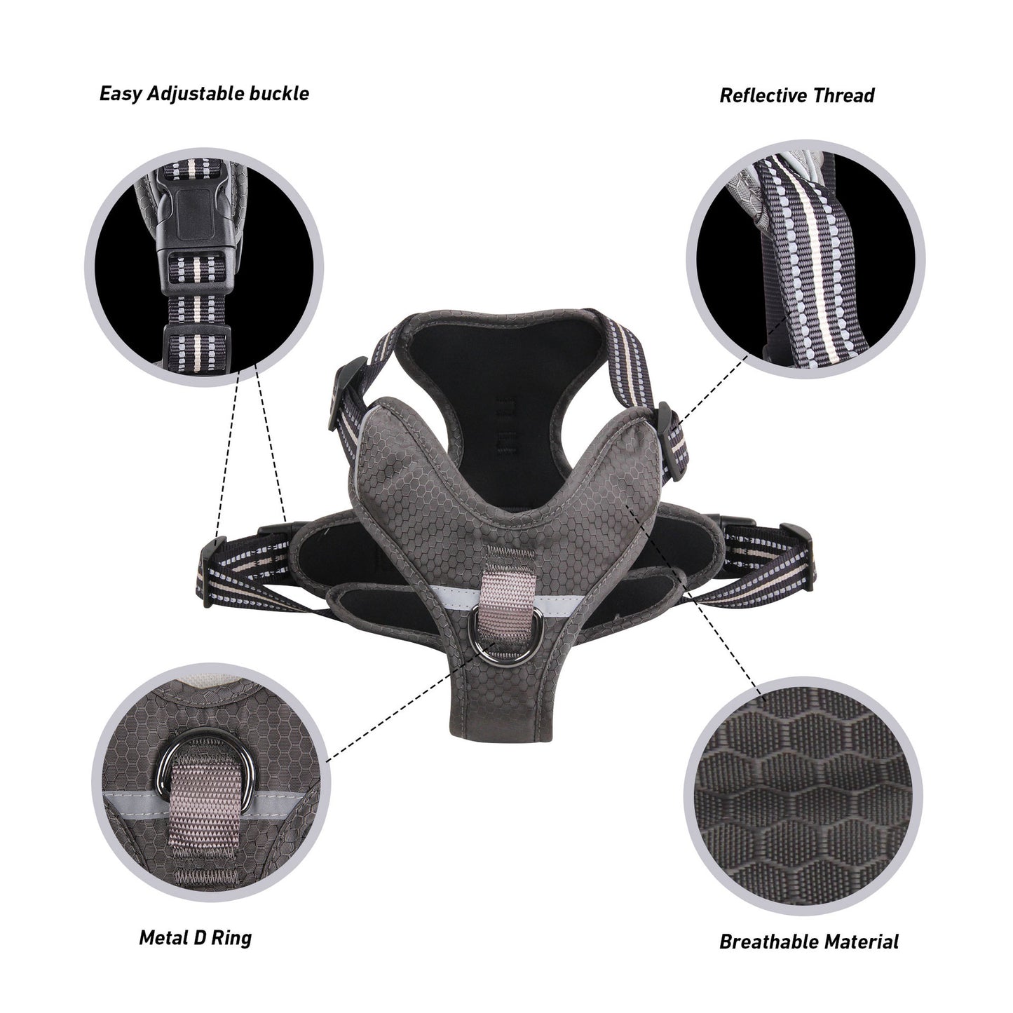 Pet Harness Explosion Proof Vest Style Dog Walking Leash Chain for All Sizes