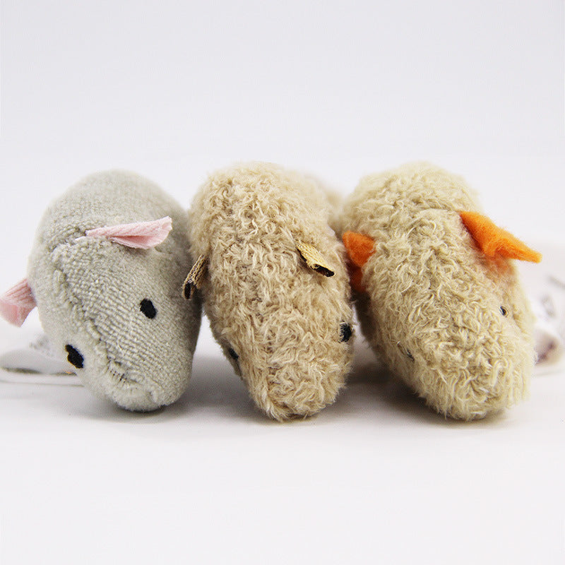 Plush Cat Toy Set with 3 Furry Mice for Interactive Pet Play