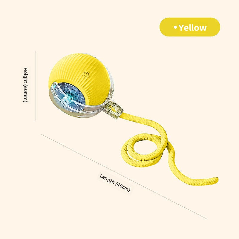 Rechargeable Automatic Cat Toy Ball with Variable Speed Smart Motion for Cats Interactive Self Play Pet Entertainment Teaser Ball