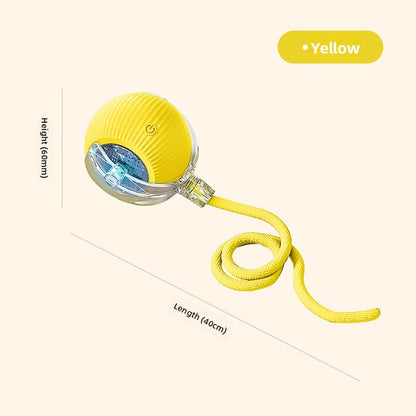 Rechargeable Automatic Cat Toy Ball with Variable Speed Smart Motion for Cats Interactive Self Play Pet Entertainment Teaser Ball