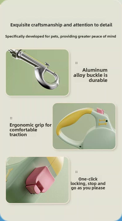 Anti Escape Automatic Retractable Walking Rope Leash for Teddy Corgi Small Medium Dogs Cats