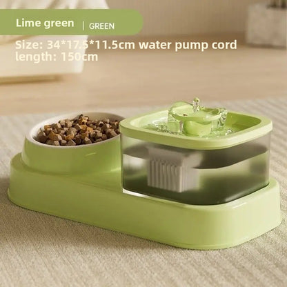 Anti Tip Electric Water Dispenser Cat Bowl with Large Capacity Integrated Circulating Food Water Fountain
