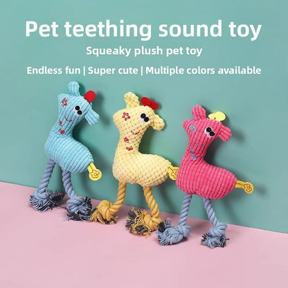 Durable Sound Dog Toy for Boredom Relief Small Puppy Plush Teething Bichon Pet