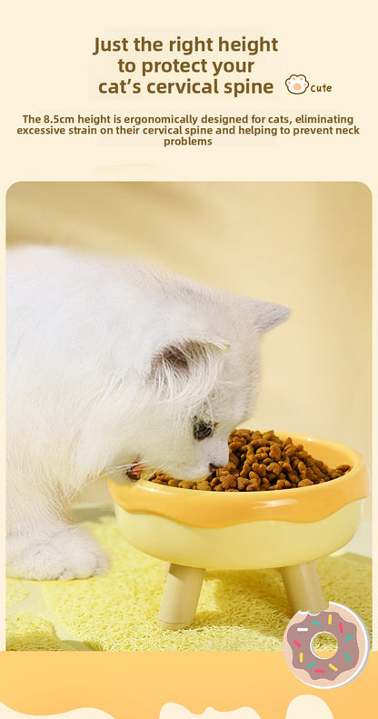Pipitao 4-Legged Donut Cat Bowl Non-Slip Pet Food Dish Original Boxed Gift for Cats Kitten Feeding Bowl with Elevated Design