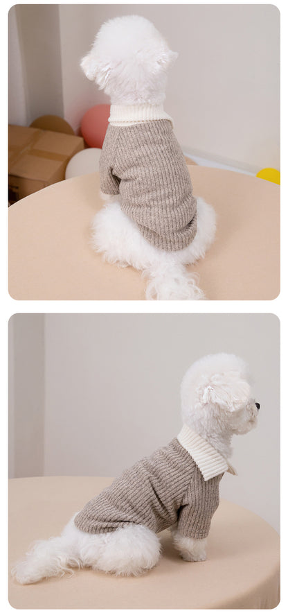 Warm Dog Sweater Winter Clothes for Small Dogs Puppies Cats French Bulldog Pomeranian Soft Knitted Pet Apparel