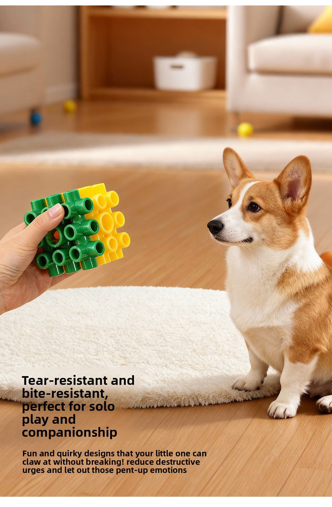 Interactive Dog Toy Treat Dispensing Ball for Teeth Cleaning Training Cube Food Puzzle Boredom Reliever Durable Chew Toy for Dogs