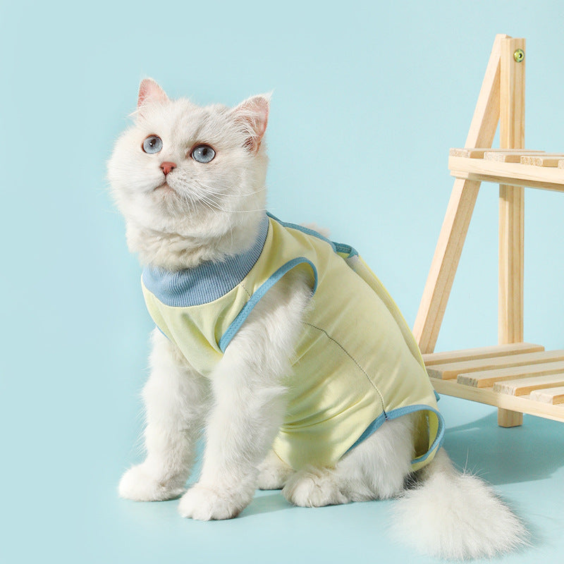 Summer Breathable Cat Sterilization Clothing Female Cat Weaning Pet Clothes Pure Cotton High Elastic Dog Clothes Pet Clothing