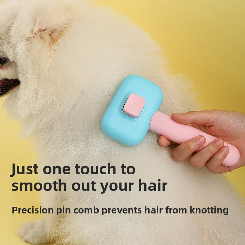 Professional Stainless Steel Pet Deshedding Brush One Click Hair Removal Comb for Cats Dogs Effective Grooming and Massage Tool