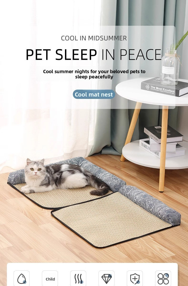 Pet Bed for Cats Dogs AllSeason Mat Summer Cool Sleeping Gear Small Medium Sizes