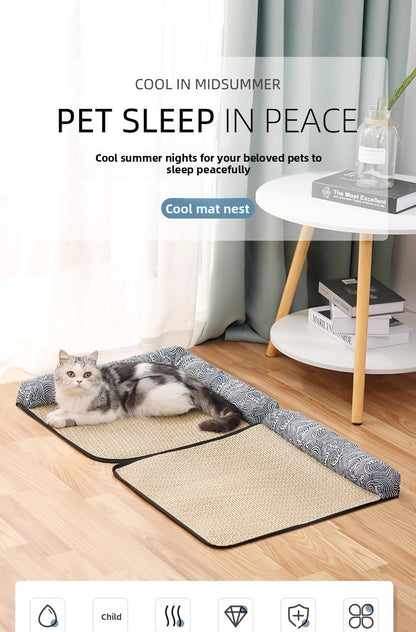 Pet Bed for Cats Dogs AllSeason Mat Summer Cool Sleeping Gear Small Medium Sizes