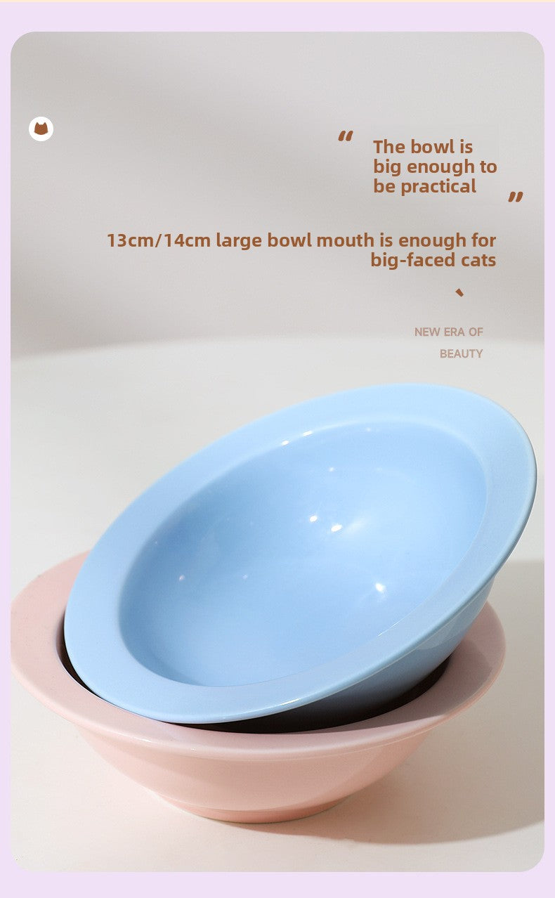 Premium Ceramic Cat Food Bowl Flying Saucer Shape Ergonomic Neck Support Dish for Healthy Eating Anti Choke and Digestive Aid Pet Supplies