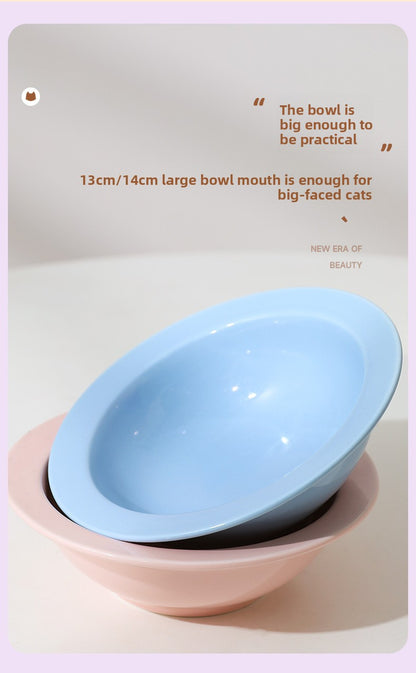 Premium Ceramic Cat Food Bowl Flying Saucer Shape Ergonomic Neck Support Dish for Healthy Eating Anti Choke and Digestive Aid Pet Supplies