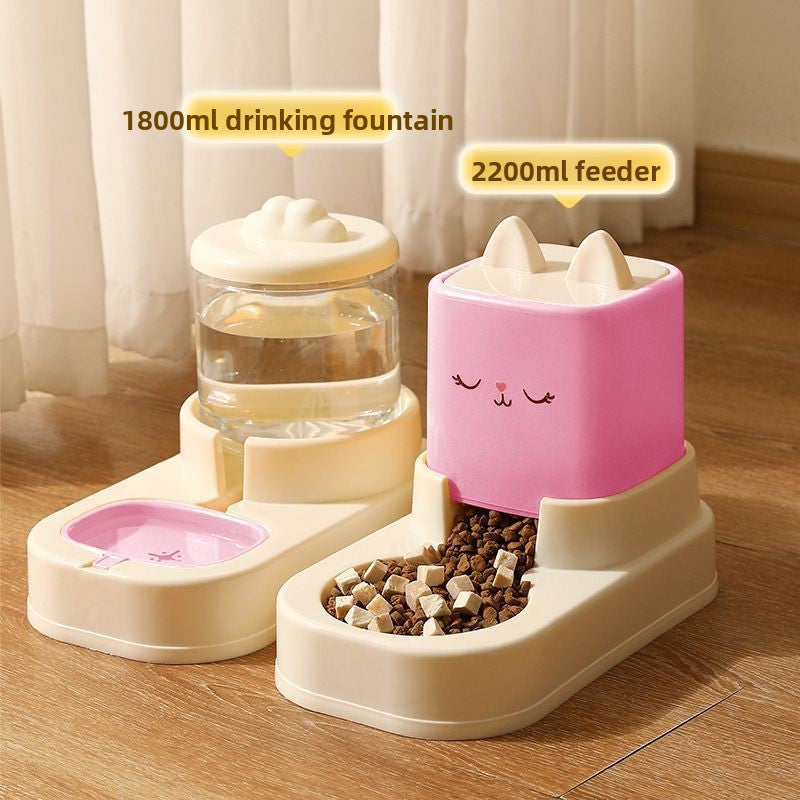 Fully Automatic Cat Drinking Device Combined with Food Feeder for Pets Cats Dogs
