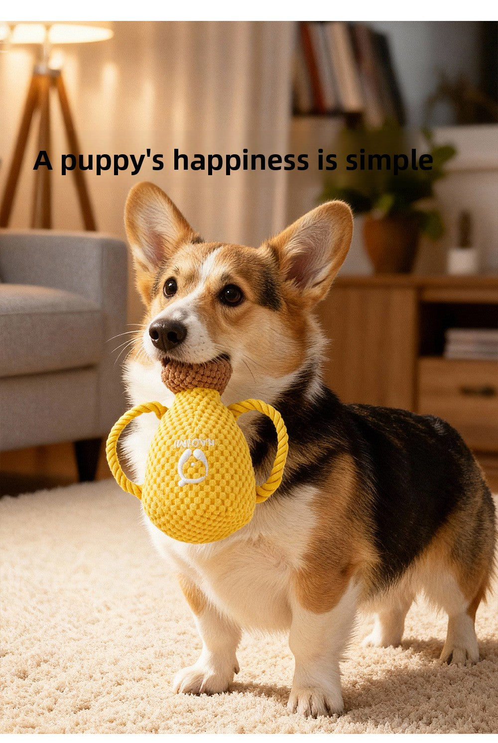 Durable Cotton Rope Dog Chew Toy with Squeaker Sound Interactive Plush Puppy Toys for Boredom Relief and Dental Health Pet Supplies