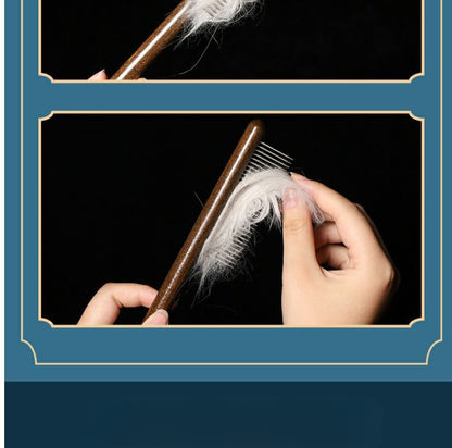 Wooden Pet Shedding Comb for Cats Dogs Removing Loose Hair Grooming Flea