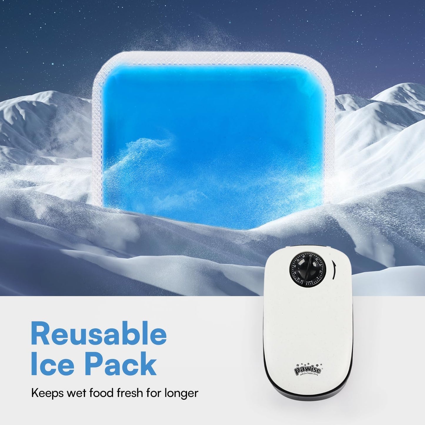 Pet Auto Food Feeder Rotating Button Timed Dispenser for Wet Dry with Ice