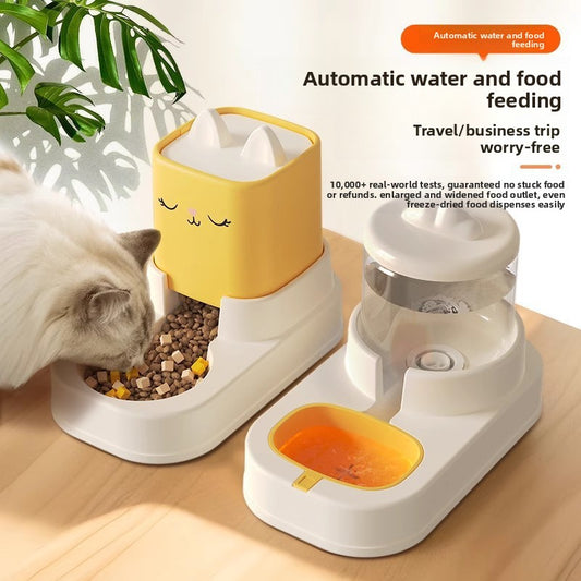 Fully Automatic Cat Drinking Device Combined with Food Feeder for Pets Cats Dogs