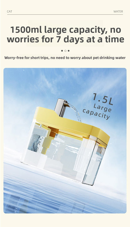 Automatic Cat Water Fountain 2L Large Capacity Smart Pet Water Dispenser with Filter for Fresh Circulating Water and Quiet Pump