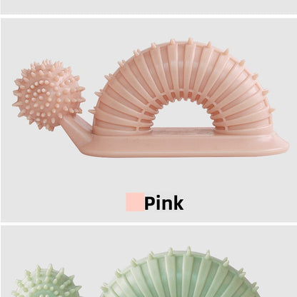 Interactive Dog Chew Toy for Teething Puppies Snail Shaped Food Dispensing Pet Supplies Long Lasting Dental Toothbrush Fun Mental Stimulation