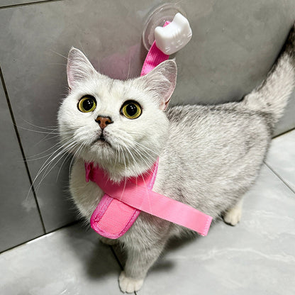 Professional Cat Bathing Restraint System Adjustable Grooming Strap with Strong Suction Cups Anti Movement Safe Cleaning Tool for Cats and Small Dogs