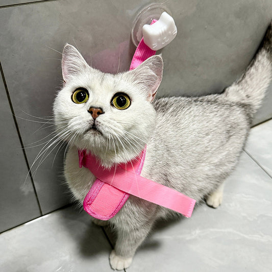 Professional Cat Bathing Restraint System Adjustable Grooming Strap with Strong Suction Cups Anti Movement Safe Cleaning Tool for Cats and Small Dogs