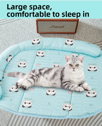 Ice Silk Dog Sleeping Mat Summer Cooling Pet Bed Cat Washable Ice Mat