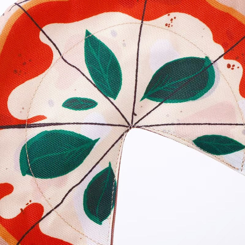 Interactive Dog Frisbee Toy Bite Resistant Cotton Rope Flying Disc for Outdoor Fetch Training and Teeth Cleaning Pizza Shaped Pet Toy