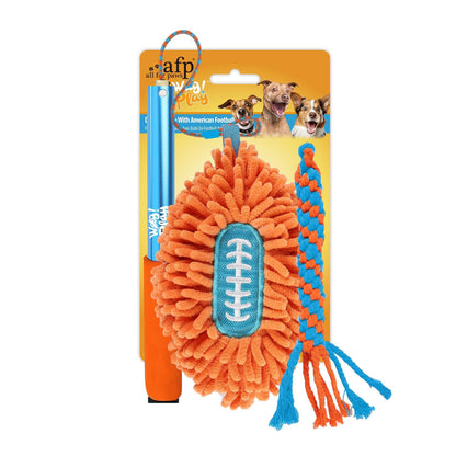 Long Rod Telescopic Dog Toy American Football Shape Chew Rope for Exercise