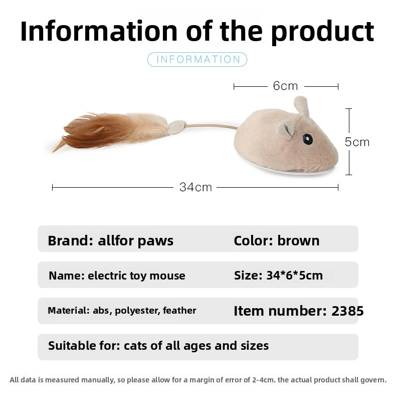 Smart Electric Mouse Cat Toy for Self Play USB Rechargeable