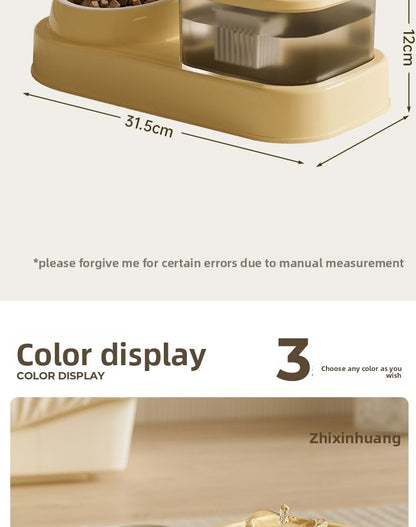 Anti Tip Electric Water Dispenser Cat Bowl with Large Capacity Integrated Circulating Food Water Fountain