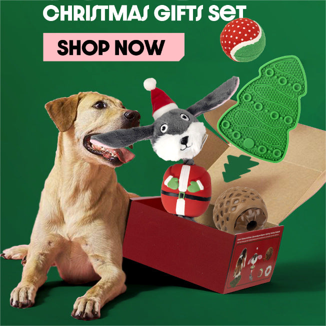 Multiple Christmas Pet Toys Pinecone Treat Dispenser Dog Chew Toy Teaser Wand Pet Bed Set