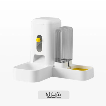 Stainless Steel Cat Bowl Dog Bowl Automatic Water Dispenser with Dry Wet Food Separation Large Capacity Pet Feeder Drinking Fountain Quiet Pump