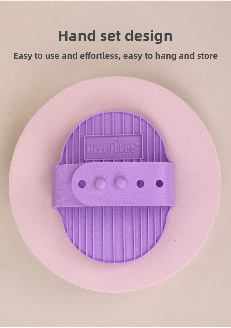 Adjustable Pet Bath Brush Dog Massage Grooming Tool for Wet and Dry Hair Removal Cat Deshedding Brush with Comfort Handle for Bathing Time