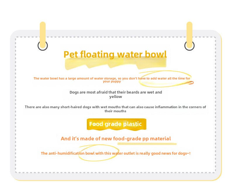 Pet Water-Proof Neck Guard Floating Bowl Anti-Spill Anti-Skid Drinking Tool