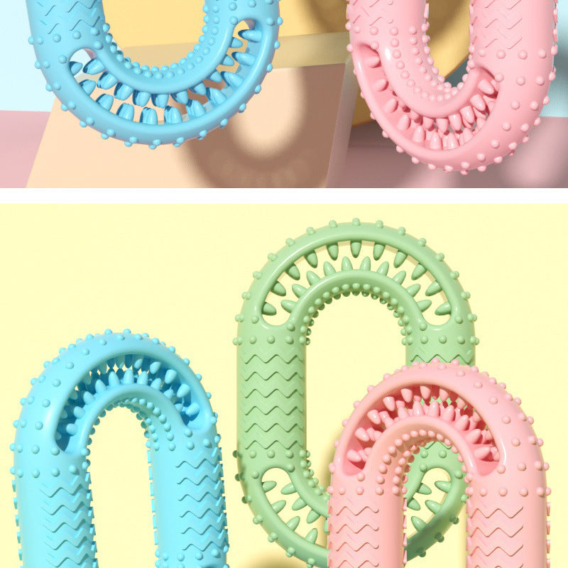 TPR Teething Chew Toy for Dogs and Cats Interactive Dental Cleaning O-Ring Soothing Puppy Kitten Pet Supplies