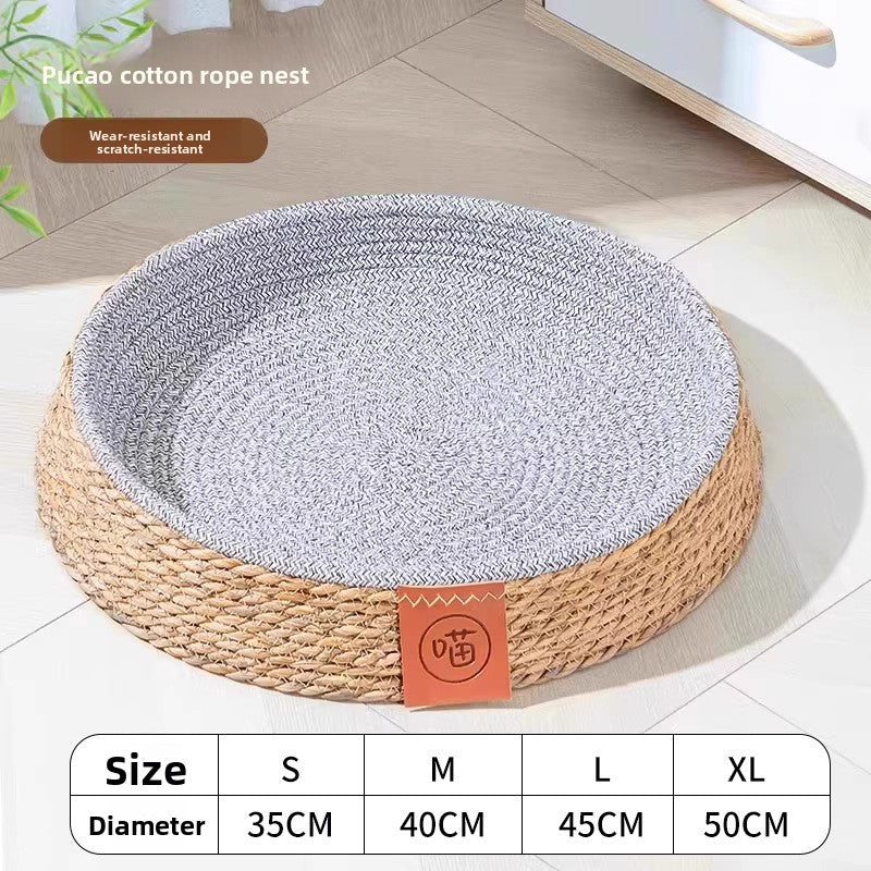 Summer Rattan Cat Villa AllSeason Breathable Comfy ScratchProof Dog House