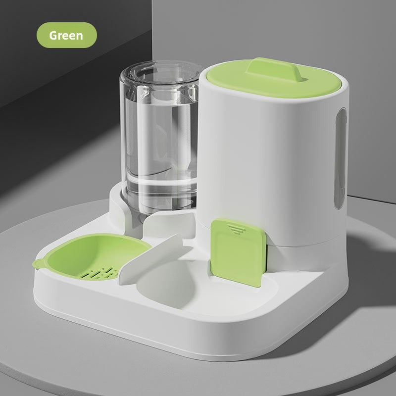 Automatic Cat and Dog Feeder and Water Dispenser Combo with Double Bowls, Neck Protection, Anti-Clumping, Large Capacity Pet Food Utensils