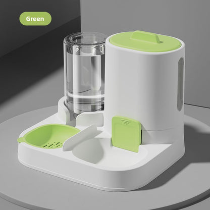 Automatic Cat and Dog Feeder and Water Dispenser Combo with Double Bowls, Neck Protection, Anti-Clumping, Large Capacity Pet Food Utensils