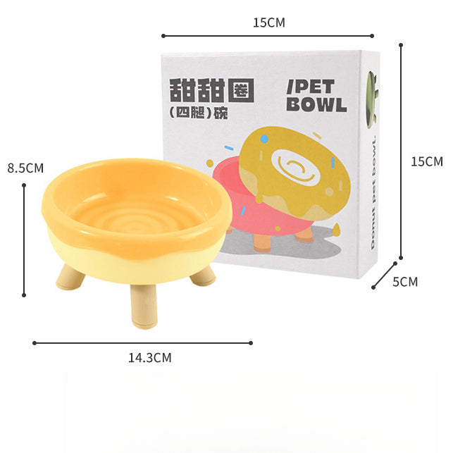 Donut High Raised Dog Bowl Anti Spill Slow Feeder with Neck Support for Large Medium Small Dogs and Cats Pet Food Water Bowl