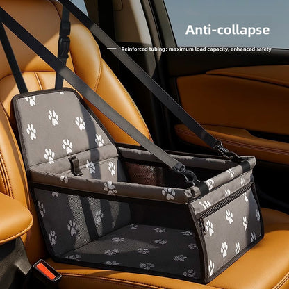 Premium Pet Car Seat Cushion Non-Slip Dog Car Hammock with Side Protection and Seat Belt Loop for Travel Safety