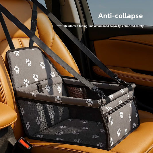 Premium Pet Car Seat Cushion Non-Slip Dog Car Hammock with Side Protection and Seat Belt Loop for Travel Safety