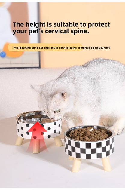 Elevated Anti Spill Cat Bowl Stainless Steel Pet Food and Water Dish with High Stand for Dogs Cats Non Slip Large Capacity Feeding Station