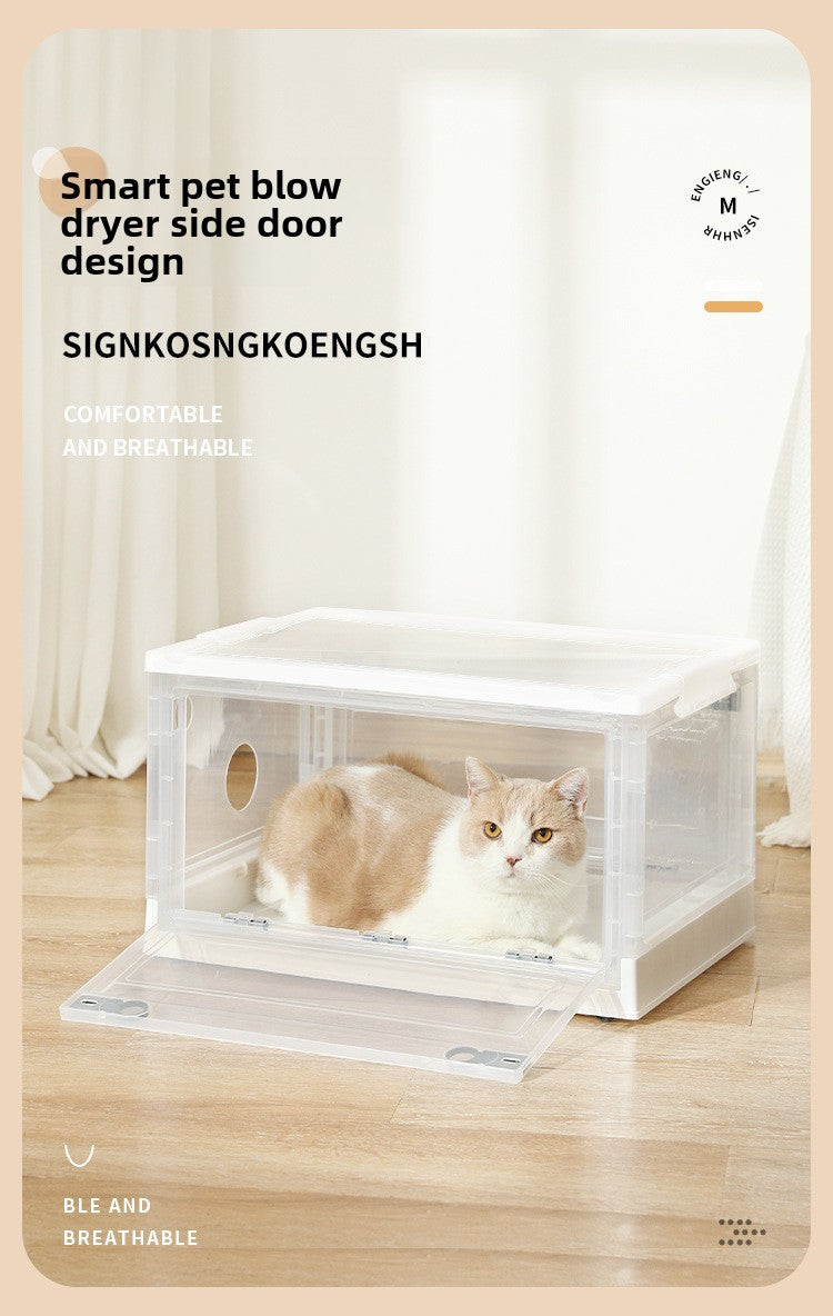 Large Pet Grooming Dryer Box for Cats with Transparent Design