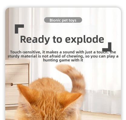 Interactive Cat Toy with Touch Sensitive Sound Plush Bird Hedgehog Capybara Teaser Stick for Teeth Grinding Self Play and Boredom Relief