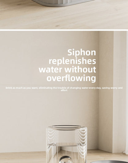 Cat Water Fountain Combined with Automatic Pet Feeder and Flowing Drinking Water Bowl