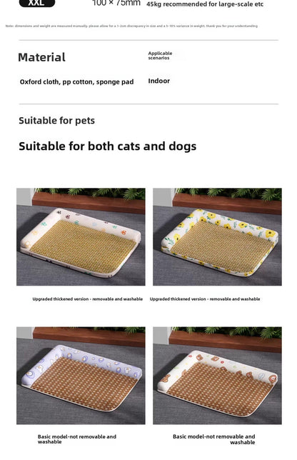 Elevated Cooling Dog Bed Summer Gel Cooling Mat with Neck Protection Removable Washable Cover Thickened Pet Bed for Medium Large Dogs Cats